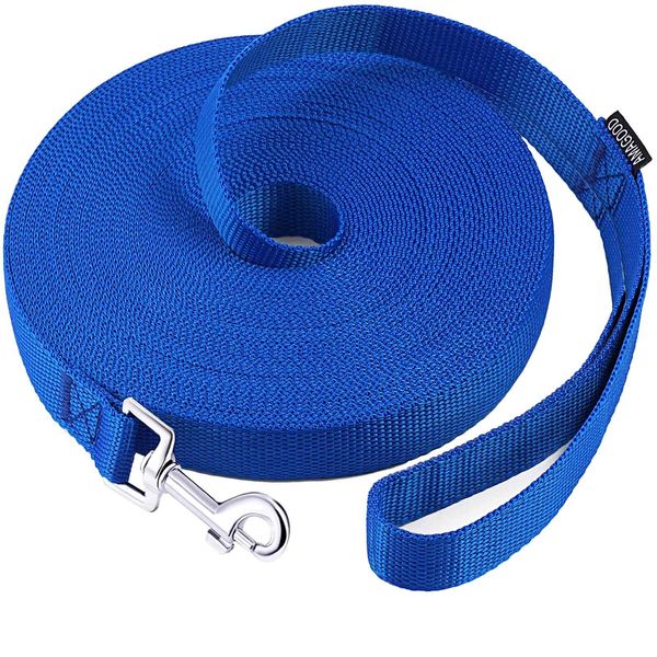 AMAGOOD Dog Leashes for Small Medium Large Dogs Training-15ft 20ft 30feet 50foot Long Dog Leads for Dog Training,Tie Out,Play,Camping(15feet, Blue)