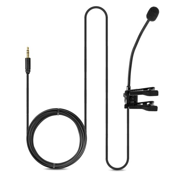 Movo ACM400 Flexible Gooseneck Omnidirectional Microphone for Motovlogging Moto Vlog Action Cam Helmet Mic - Compatible with GoPro Media Mod