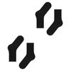 ESPRIT Damen Socken Basic Pure Multipack W So Baumwolle einfarbig 2 Paar, Schwarz Black 3000, 39-42