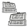 Clear/Chrome Headlights W/ LED DRL Fit For 2003-2006 Chevy Silverado/Aval