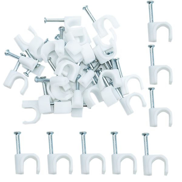 8mm Round Cable Clips 100pcs Assortment Cable Holder Management Wire Tidy Clips