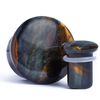 Custom Plugs Blue Tiger Eye Single Flare Stone Plug/Gauge (5mm)