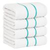 Dorlion Towels 4 Packed White Washcloth Set, 100% Turkish Cotton Washcloths Washrags, Small Hand Face Towels for Bathroom and Kitchen, Turquoise Blue
