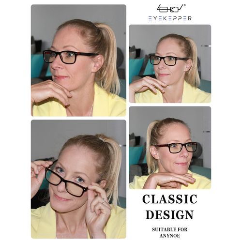 Eyekepper Computer Glasses,UV Protection,Anti Glare,Anti-Reflective Computer Eyeglasses (Black Red)
