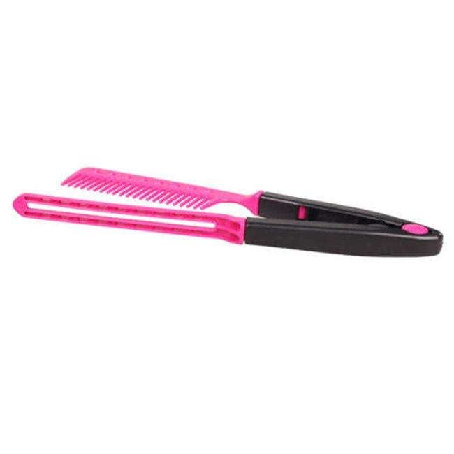 Vctitil Hair Straightener Comb DIY Fashion V Type Salon Hairdressing Washable Hair Styling Comb