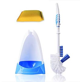 Rigorous Team Toilet Brush and Holder- 3 Functioned Toilet Bowl Cleaner  Brush, Now Very Easy Under The Rim Cleaning. Strong Bristles, Good Grips.