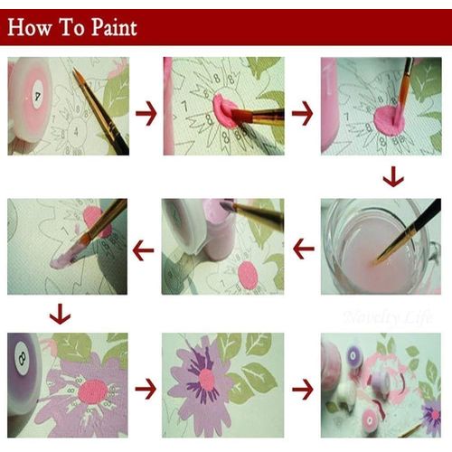 Paint by Numbers for Adult, DIY Canvas Oil Painting Kit for Kid with Paintbrushes Acrylic Pigment Drawing Paintwork 16x20inch (Cherry in Blossom)