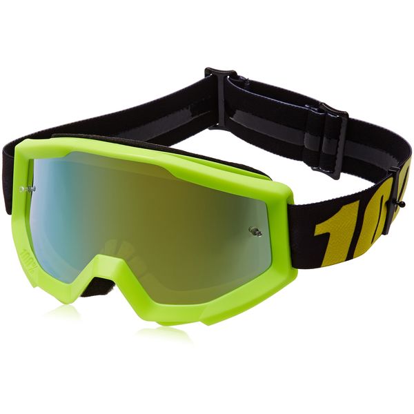 100% STRATA Goggle Neon Yellow - Mirror Gold Lens