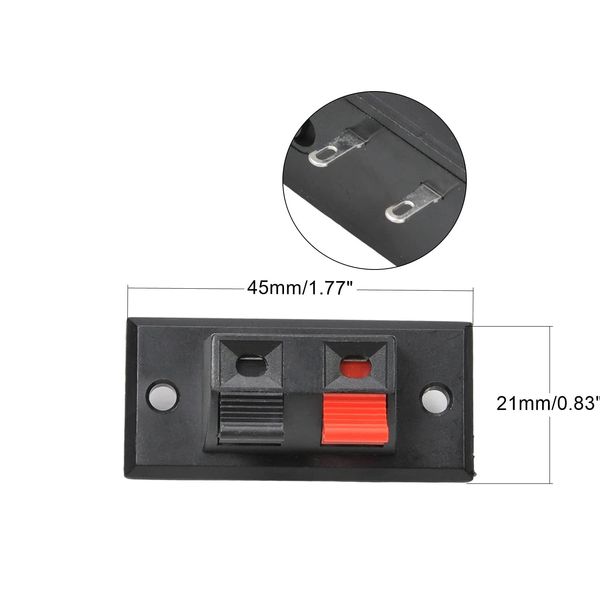 Fielect Speaker Spring Terminals Clip 2 Way Terminals Strip Block Jointing Clamp Test Clip Jack Socket Push Release Connector, WP2-3