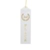 3rd Place (White & Gold) Award Ribbons with a Card & String (24 Pack)