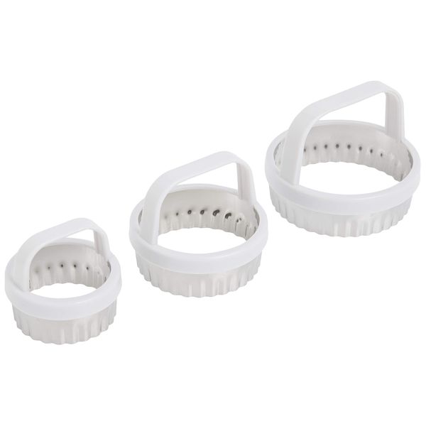 Norpro 3490, Metallic, Scallop Biscuit/Cookie Cutter, Set of 3, One Size