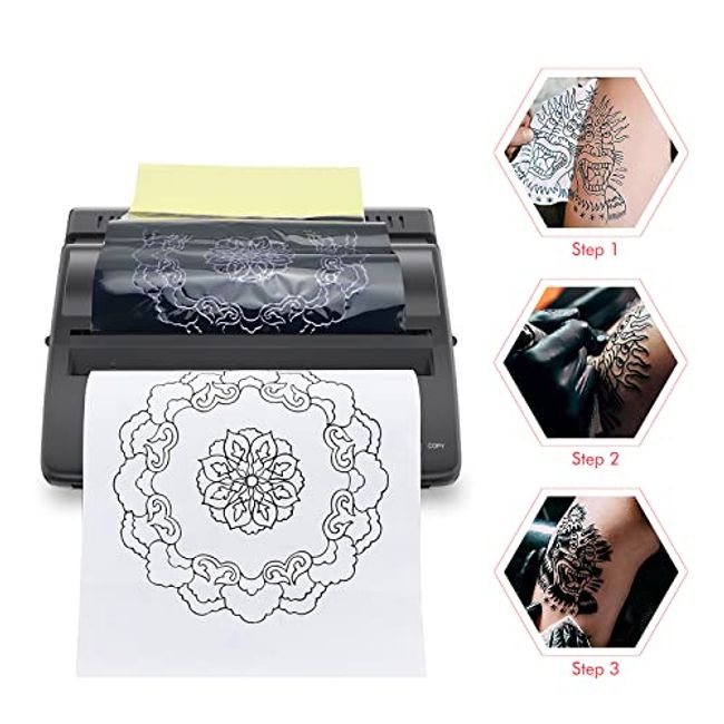 LIUMATE Tattoo Transfer Stencil Machine Thermal Copier Printer, Tattoo  Stencil Printer with 20 Pcs Tattoo Transfer Paper, Tattoo Printer Machine  for