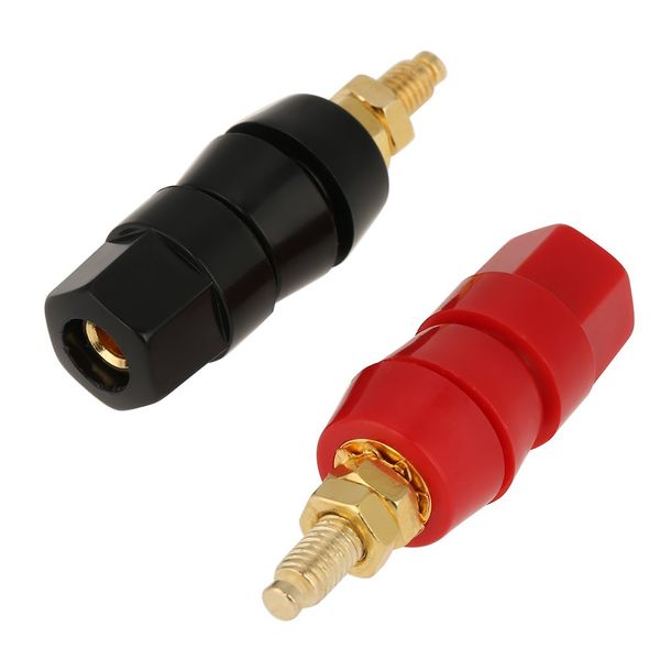 4 Pcs Banana Socket Test Probe Audio Speaker Terminal Binding Post Banana Plug Jack Socket Adapter Connector 4mm Panel Mount Black and Red
