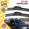 WINDSHIELD WIPER BLADES BRACKETLESS 21"+19" J/U-Hook Replacement Top Quality