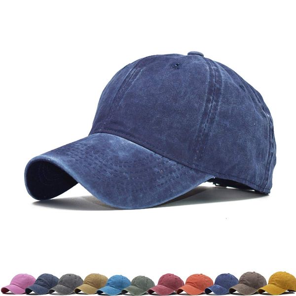 Vintage Unisex Top Hüte für Frauen Baseball Caps für Männer Papa Hüte Baseball Hüte für den täglichen Gebrauch - Blau - Einheitsgröße