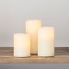Set of 3 Real Wax Battery Operated Flameless LED Candles with Timer by Lights4fun