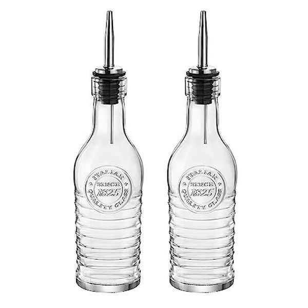 Officina 1825 Set Of 2 Olive Oil And Vinegar Bottle Dispensers 9 Oz. Glass Bottl