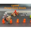HO Scale 40 Orange Construction Barrels + 20 LED Light String – Model Railroad