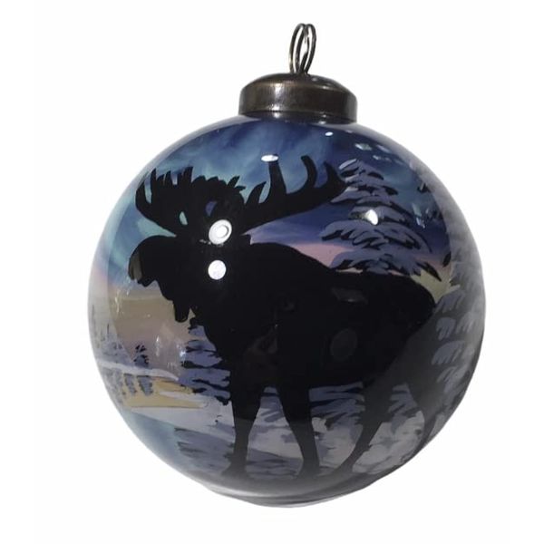 Alaska Northern Lights Dreams Moose Ornament