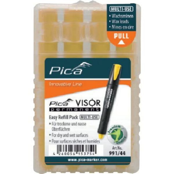 Pica Marker 99144 VISOR Permanent Multi Marker Replacement, Yellow, 4 Count