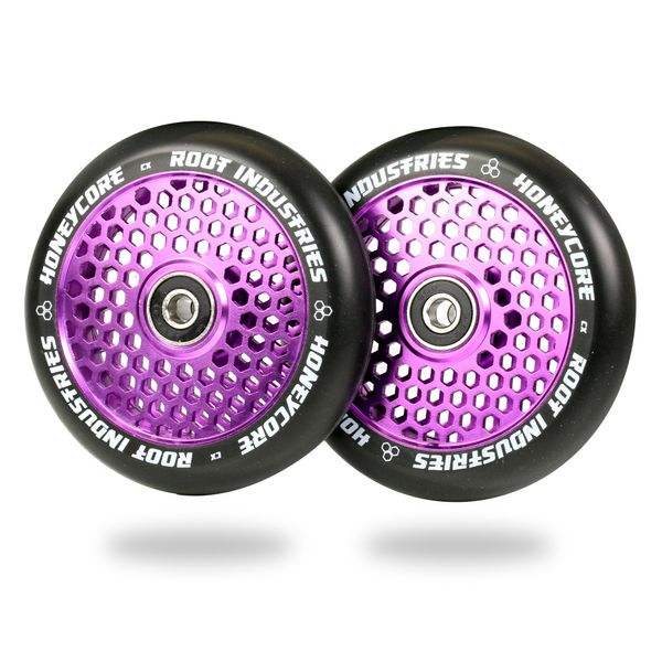 Root Industries 110 mm Honeycore Wheels, Black/Purple