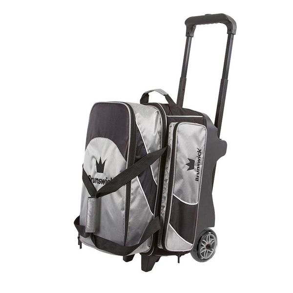 Brunswick Edge Double Roller Bowling Bag, Silver