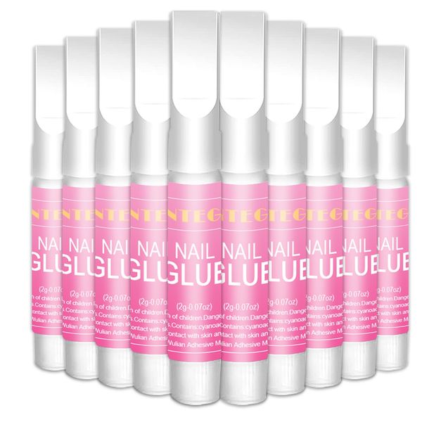 10pcs*2g Strong Nail Glue,Adhesive Super Bond For Acrylic Nails Tips,Quick Dry False Fake Nail Glue For Nail Tips,Nail Glue for Nail Rhinestones