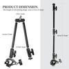 FIFIELD 22" Magic Arm with Super Clamp Overhead Camera Mount for Camera, 1/4” Threads Adjustable Desktop Stand Holder Compatible with Phone Microphone Webcam Action Camera Video Light