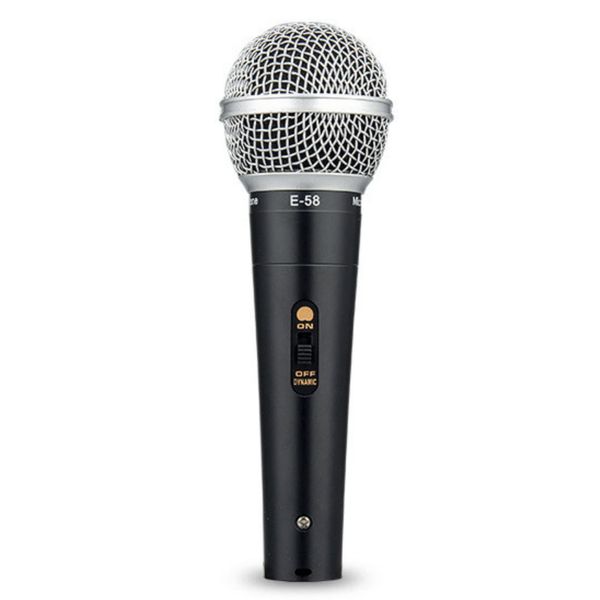 Fujirec Dynamic Microphone XLR Phone Cable Vocal Wired Hand Microphone Narration Karaoke with DTM Switch Unidirectional (Black)