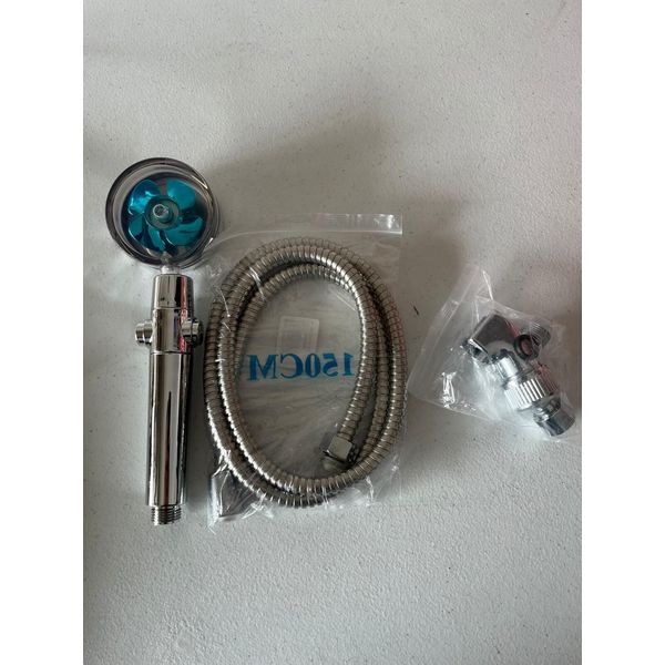 High Pressure Handheld, Turbo, Vortex Shower Head Propeller 360 Degrees Rotating