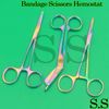 KELLY HEMOSTAT FORCEPS 5.5" STR+CVD RAINBOW TITANIUM + BANDAGE SCISSORS