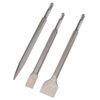 flintronic SDS-Plus Chisel Set, 3-Piece Tool Holder, Hex Shank High Quality Spade, Flat & Point Chisel for Universally Using (with Transport Box)