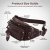 Fanny Pack Waist Bag Multifunction Genuine Leather Hip Bum Bag Travel Pouch for Men and Women- Multiple Pockets & Sturdy Zippers Ideal for Hiking Running And Cycling (Brown)