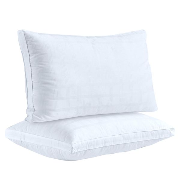 Down Alternative Pillows for Sleeping Plush (2 Pack Queen), 100% Cotton Cover...
