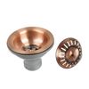 Akicon Copper Kitchen Sink Stopper Replacement for 3-1/2 Inch Standard Strainer Drain, Solid Brass with Post Styled Basket