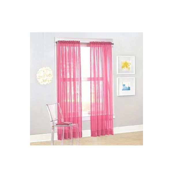 No.918 / 59" x 84" Pink 1 Panel Calypso Sheer Voile Rod Pocket Curtain Panel G11