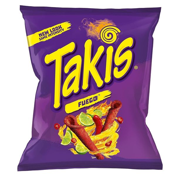 Takis - Crunchy Rolled Tortilla Chips – Fuego Flavor (Hot Chili Pepper & Lime), 4 Ounce (Pack of 16)