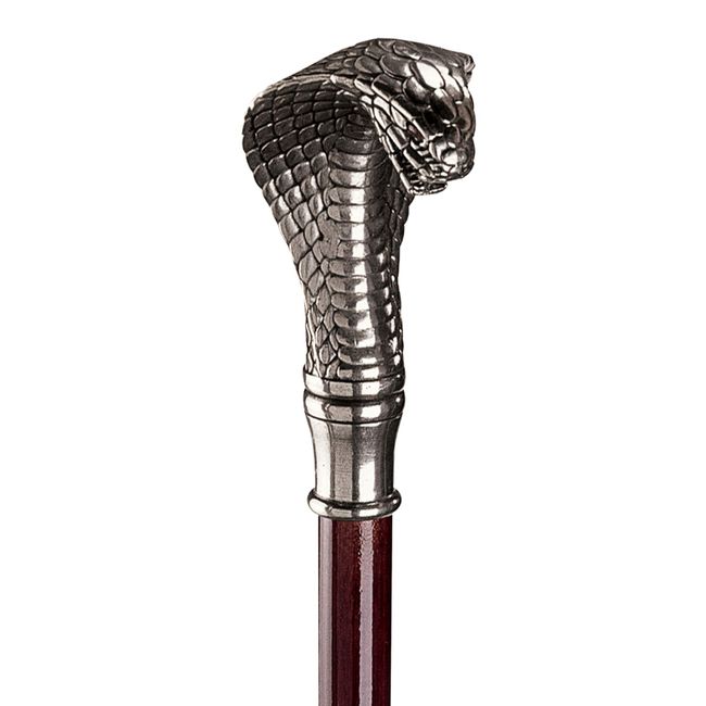 Design Toscano Cobra Walking Stick, 35 Inch, Silver