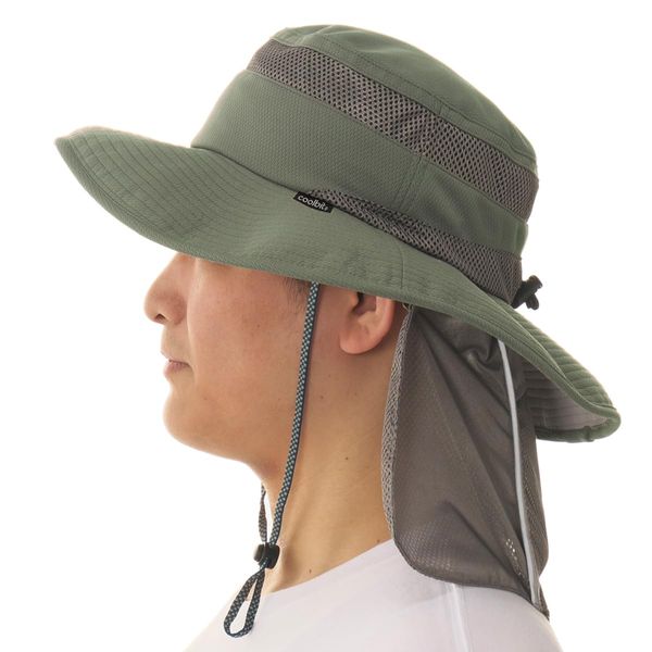 CBSPHT97S Cool Bit Ice Pocket, Hat, Cool Bit, Ice Pocket, Hat, Cold Protection, Heat Stroke Prevention, Cold Sun Hat, Sun Protection Hat, Neck Guard, Outdoor Use, Walking, Gardening, Fishing,