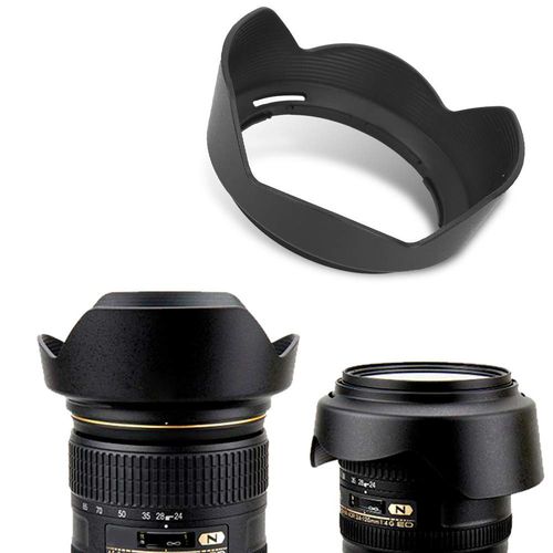 Pare Soleil Objectif Photo,Parasol Hb-53 Af-S 24-120 Mm,Hb-53 Hood Lens,Hb-53 Hood,Lens Hood Hb-53,Hb-53 Black Plastic Mount Lens Hood for Af S 24-120Mm F 4G Ed Vr Lenses