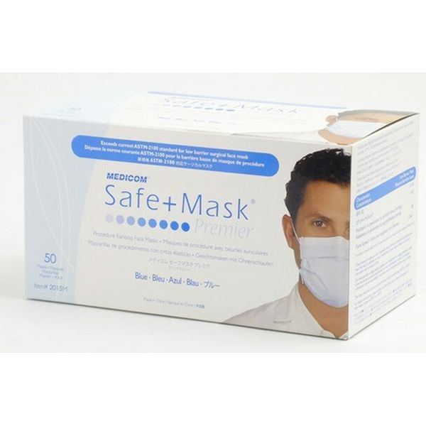 Limited quantity Medicom Safe Mask Premier Blue 50 pieces Liquid protective surgical mask (4897008632885) *Ends while stocks last