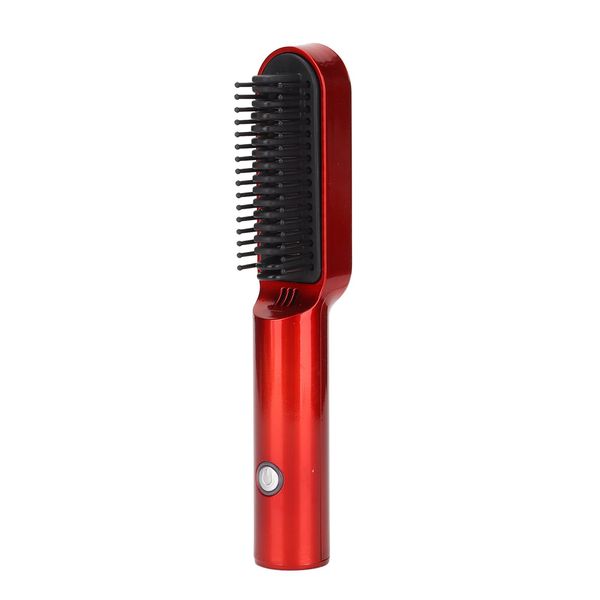 Rechargeable Electric Hair Brush, Small and Portable, Ergonomic Handle, Even Heating, Practical Tool with USB Charging, Safe Hair Straightening Curling Comb for Home Travel