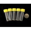5ml plastic test tubes vials sample containers powder craft with yellow screw caps (100)