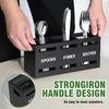 Vbvbip Eco-Friendly Cutlery Organizer | Kitchen Drawer Divider for Flatware Storage | Portable & Space-Saving Design, Black