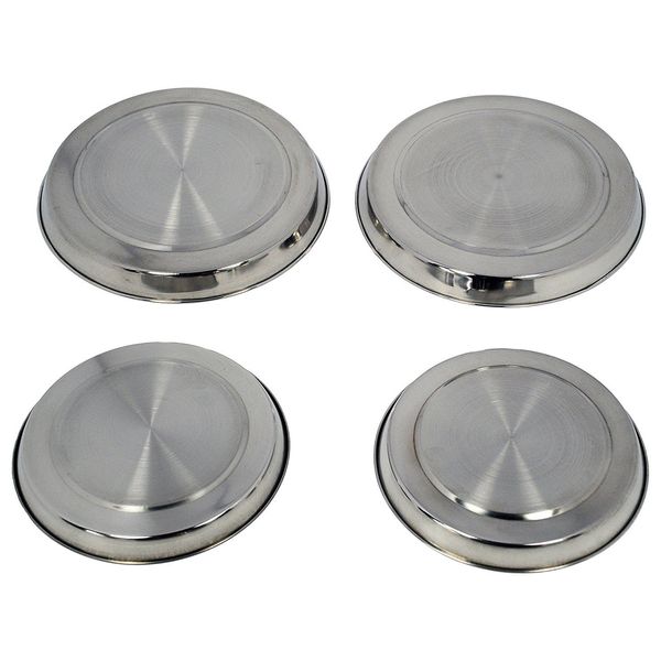 CookSpace 4 Piece Stainless Steel Round Pull On Hob Cover Protector Lid Set