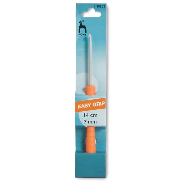 Pony Easy Grip Crochet Hook, Steel, Multi-Colour, 3mm