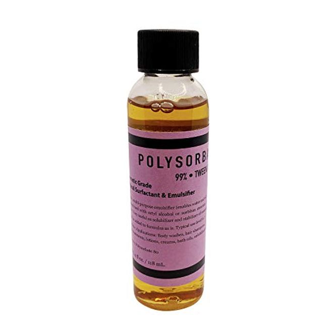 Polysorbate 80 T-MAZ 80 Tween 80 Solubilizer Surfactant & Emulsifier 100%  Pure 4 oz