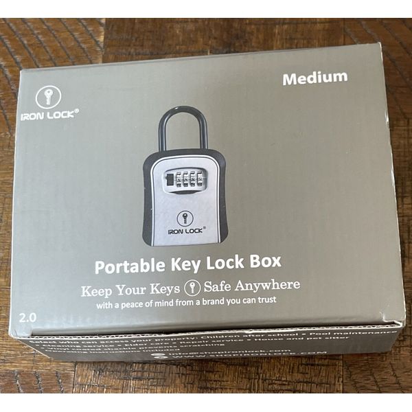 Iron Lock Key Lock Box Portable Combination Safe Medium 2.0