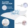 Waterproof Split Top Queen Mattress Pad Protector for Adjustable Bed, 34" Top Split from Head, Noiseless, Soft Padded Matress Protector
