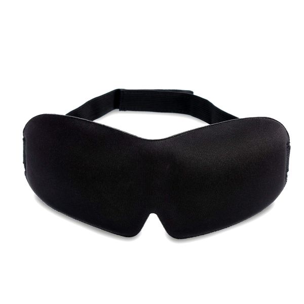 INTIRILIFE Sleeping Mask in BLACK - Ergonomically Preformed Unisex Sleeping Eye Mask for Restful Sleep - More Space for Eyes and Eyelashes, Accurately Fitting on the Nose